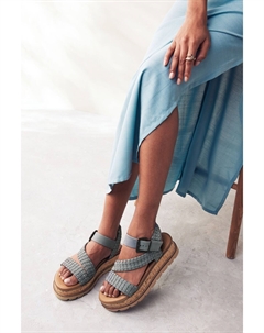 Сандалии Forever Comfort из пробковой кожи на плоской подошве, синий Next