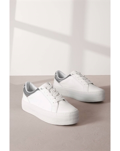 Кожаные фирменные спортивные кроссовки на толстой подошве, белый Next