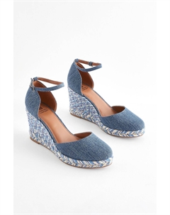 Туфли Forever Comfort на высокой танкетке с закрытым носком, синий Next