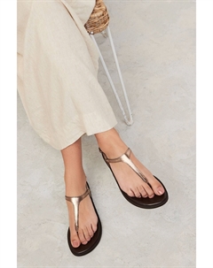 Кожаные шлепанцы Forever Comfort с ремешком на пятке, серебряный Next