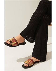 Кожаные мюли Forever Comfort расшитые бисером, мультиколор Next