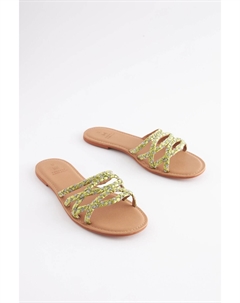 Шлепанцы Forever Comfort с отделкой из рафии, зеленый Next