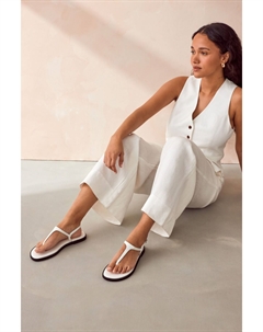 Кожаные шлепанцы Forever Comfort с ремешком на пятке, белый Next