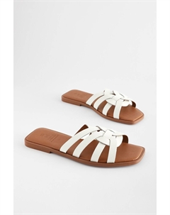 Кожаные шлепанцы Forever Comfort с ремешками, белый Next