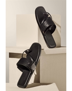 Комфортные сандалии Forever из кожи премиум-класса с перекрестными ремешками, черный Next