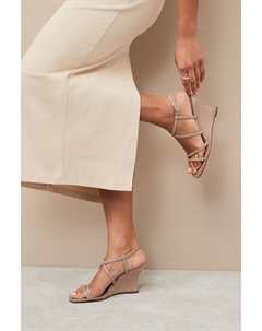 Комфортные туфли Forever на танкетке с ремешками, коричневый Next