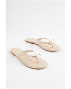 Кожаные шлепанцы Forever Comfort с бантом, белый Next