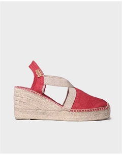 Женские эспадрильи на танкетке из ткани на резинке, красный Toni pons