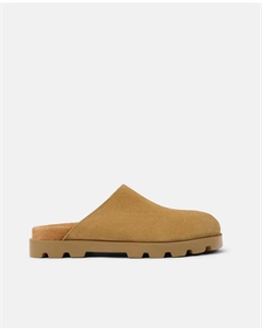 Женские сабо из гладкой кожи на зубчатой ​​подошве, коричневый Camper