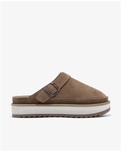 Женские замшевые сабо на платформе и скандинавской пряжке, коричневый D.franklin