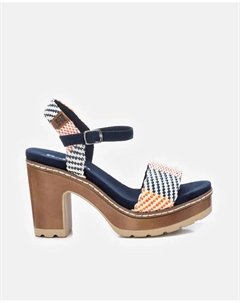 Женские босоножки на каблуке с застежкой-пряжкой, синий Refresh