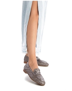 Женские кожаные мокасины на резиновой подошве, серый Carmela