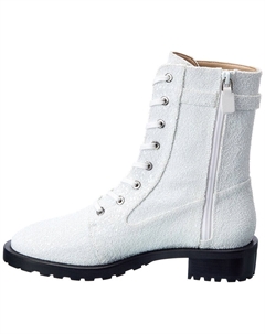 Ботинки на шнуровке с кристаллами и пряжкой, белый Stuart weitzman