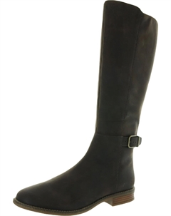 Женские кожаные сапоги до колена на молнии Camzin Branch, цвет Dark Brown Clarks