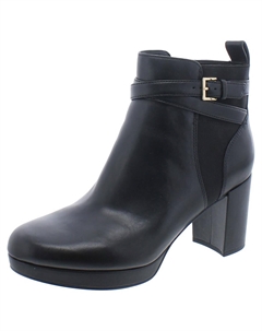 Женские кожаные ботильоны Nella на блочном каблуке, цвет Black Nappa Vionic