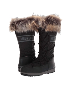 Женские ботинки высокие с мехом, черный Moon boot
