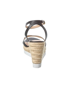 Кожаные эспадрильи Catlina на танкетке, черный Stuart weitzman