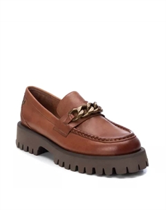 Женские кожаные мокасины светло-коричневого цвета Xti