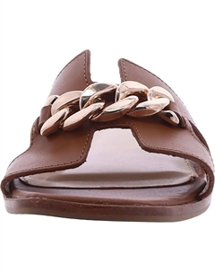 Женские кожаные шлепанцы Harkin с цепочкой, цвет Cognac Leather Steve madden