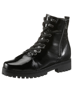 Ботильоны на шнуровке "HANAKO", блестящие лакированные, ширина H, черный Waldlaufer