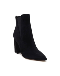 Кожаные ботильоны на широком каблуке, черный Guess