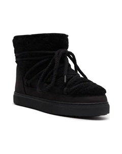 Зимние женские сапоги кожаные с добавлением шерсти, черный Inuikii