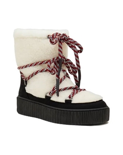 Женские зимние ботинки высокие с мехом, белый Hugo