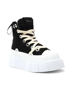 Кожаные спортивные туфли Matilda Canvas высокие 23, черный Inuikii