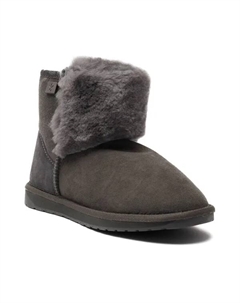 Кожаные зимние сапоги платина лара мини с добавлением шерсти, черный Emu australia