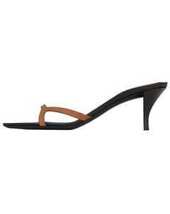 Шлепанцы женские, черный / коричневый Saint laurent