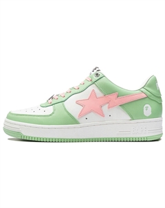 STA Стильные женские кеды для скейтбординга с низким верхом, зеленые/розовые A bathing ape®