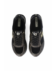 Кроссовки на шнуровке MONOGRAM PLATFORM, антрацит Liu jo