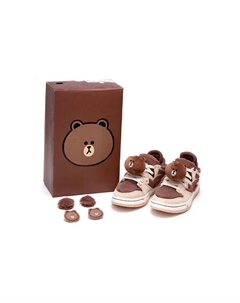 Кроссовки для скейтбординга Line Friends X Wave женские, низкие, коричневые Li-ning