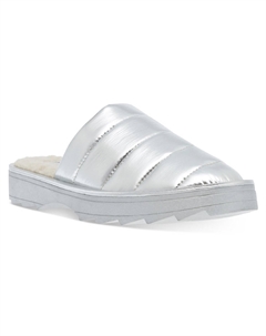 Женские стеганые шлепанцы на подкладке из искусственного меха Chex, серебро Steve madden