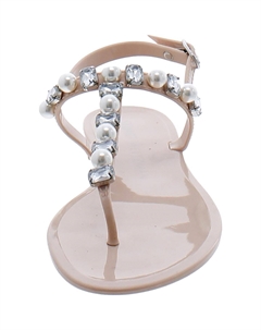 Женские сандалии со стразами на щиколотке и Т-образным ремешком, розовый Stuart weitzman