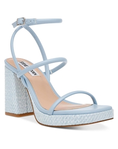 Женские сандалии Pennie из искусственной кожи на платформе с открытой пяткой, цвет Light Blue Steve madden