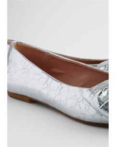 Балетки Forever Comfort Point Toe Bow, серебро Next