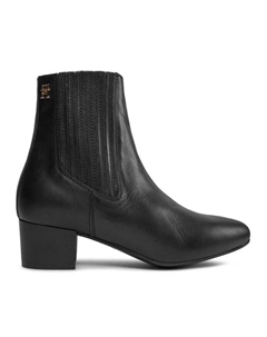 Ботильоны на блочном каблуке Essential Leather Boot, черный Tommy hilfiger