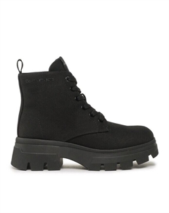 Ботинки на плоской подошве Chunky Combat Laceup Boot Co, черный Calvin klein