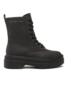 Ботильоны на шнуровке Feminine Essential Canvas, черный Tommy hilfiger