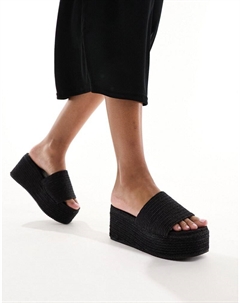 – Черные эспадрильи в стиле сабо на платформе South beach