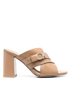 Мюли с логотипом, нейтральный цвет Calvin klein