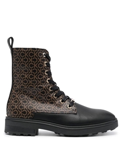 Байкерские ботинки на шнуровке, черный Calvin klein