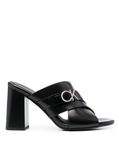 Мюли с логотипом, черный Calvin klein