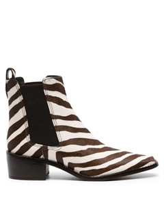 Ботильоны с зебровым принтом, коричневый Tory burch