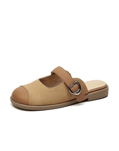 Мюли женские с закрытым носком женские, коричневый Exull q