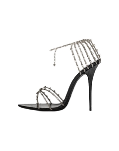 Женские шлепанцы, серебристый Saint laurent