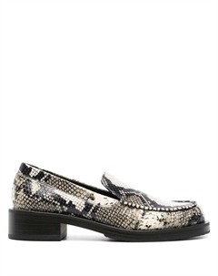Лоферы с тиснением под кожу змеи, серый Stuart weitzman
