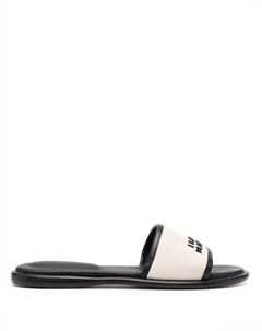 Шлепанцы с вышитым логотипом, нейтральный цвет Isabel marant