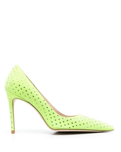 Туфли с заостренным носком и кристаллами, зеленый Stuart weitzman